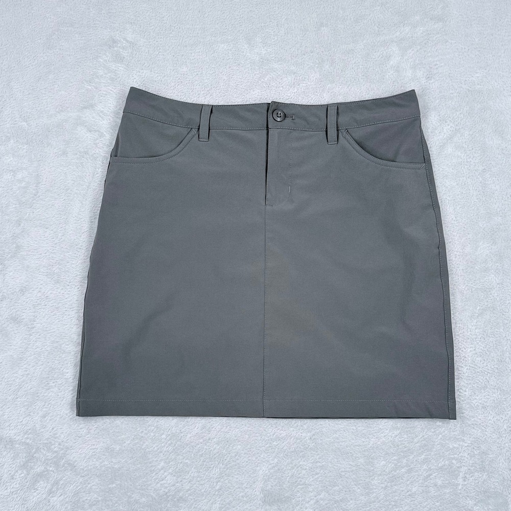 Eddie Bauer Travex Skort Womens 4 Grey Hiking Travel Active Skirt Lined Shorts